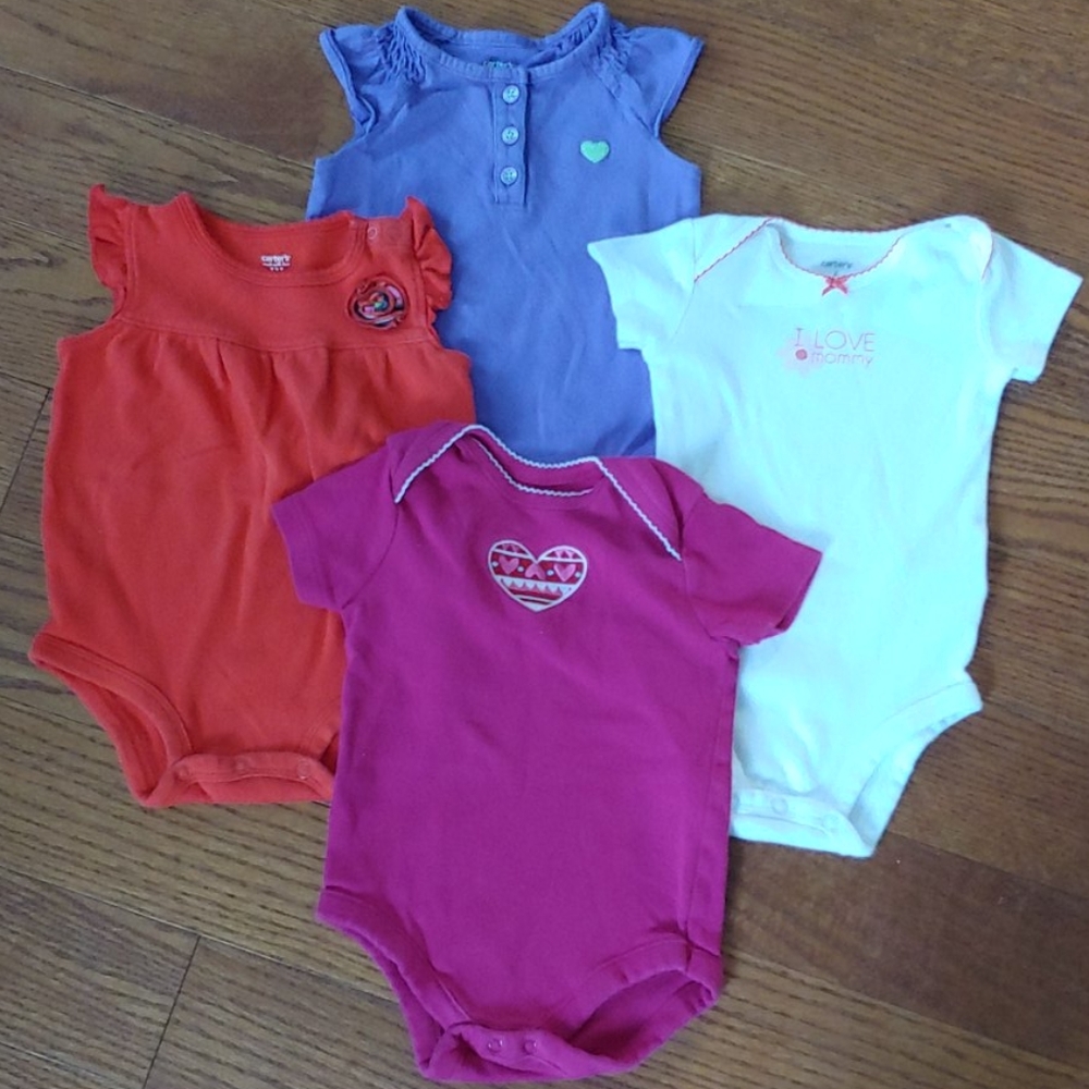 Set of four girl onesies